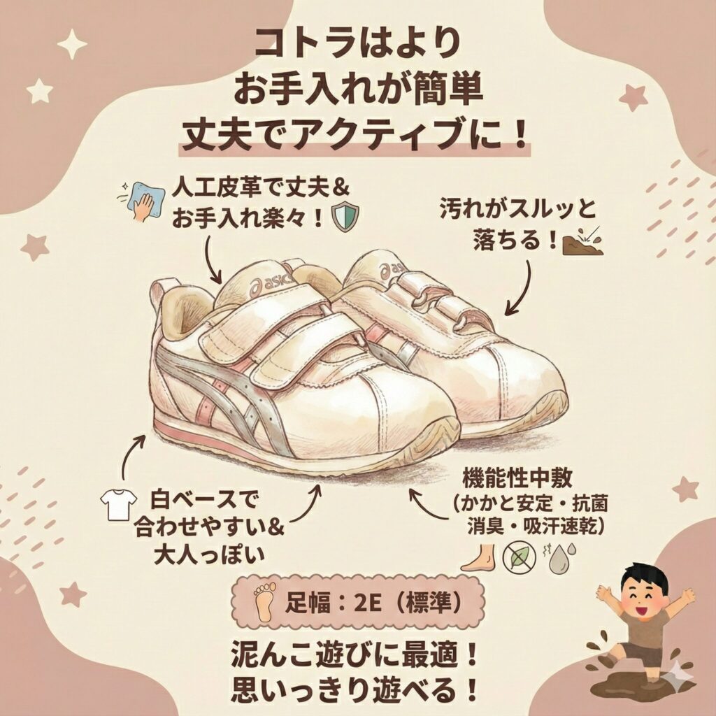 アシックスコトラの特徴図解