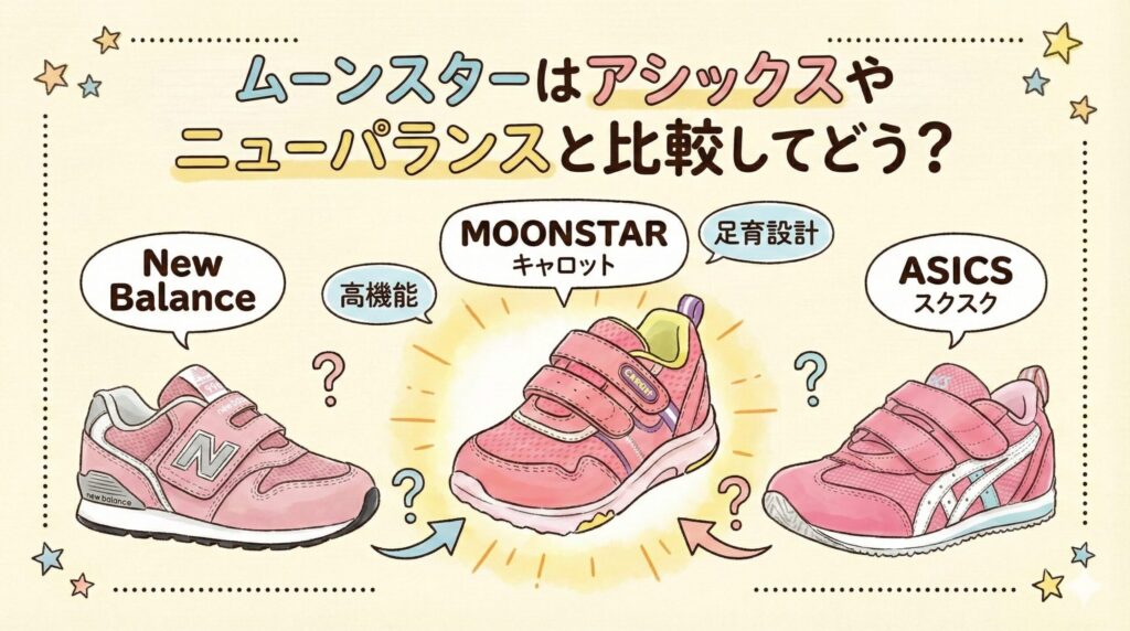 ムーンスターはアシックスやニューバランスと比較してどう?