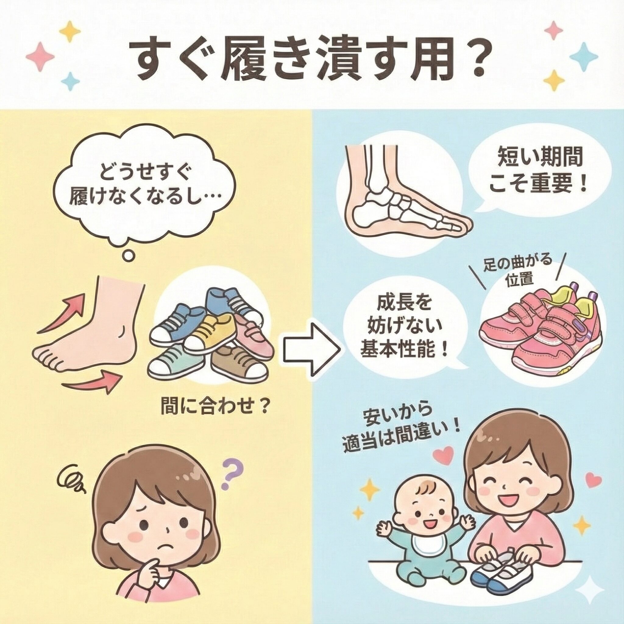 ムーンスターが足に悪いというが誤解②すぐにサイズアウトする時期の履き潰し用だと思われている