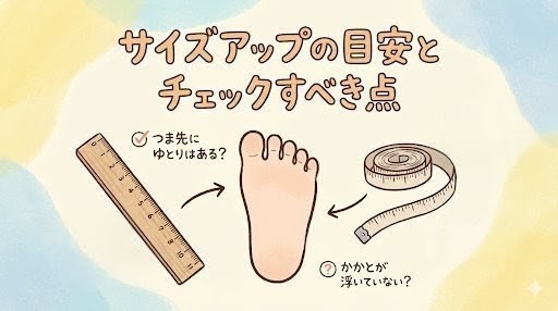 サイズアップの目安とチェックすべき点