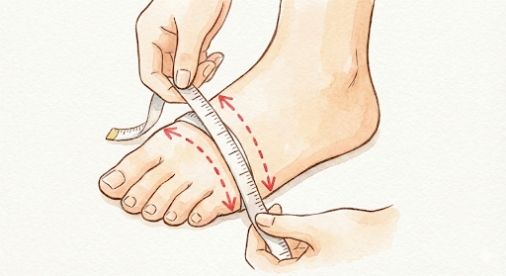 正しい足のサイズの測り方：足囲