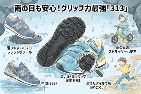 雨の日に強いのはニューバランス313