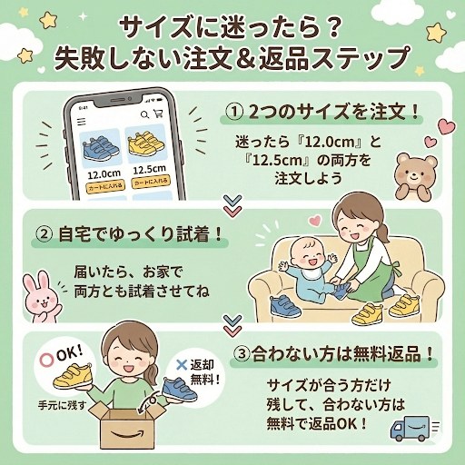 ネット通販でキッズシューズを買うコツ