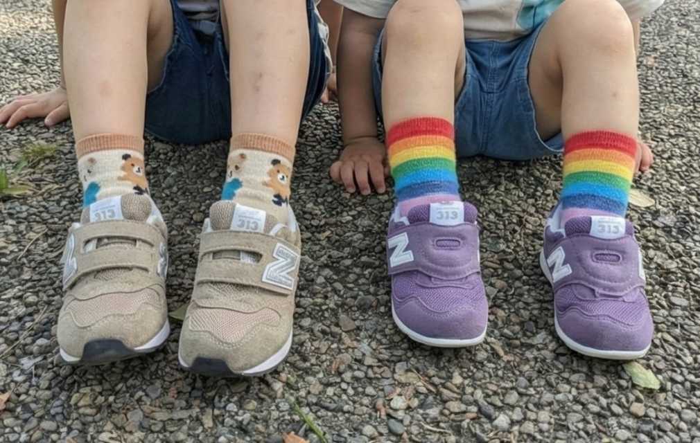 ニューバランス313のきょうだいお揃いコーディネート