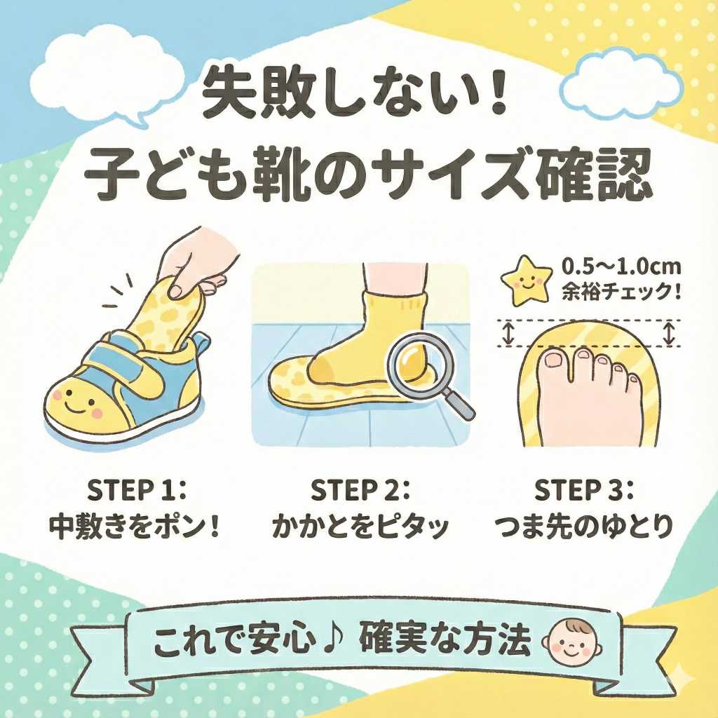 おうちで子どもの靴のサイズを確認する方法