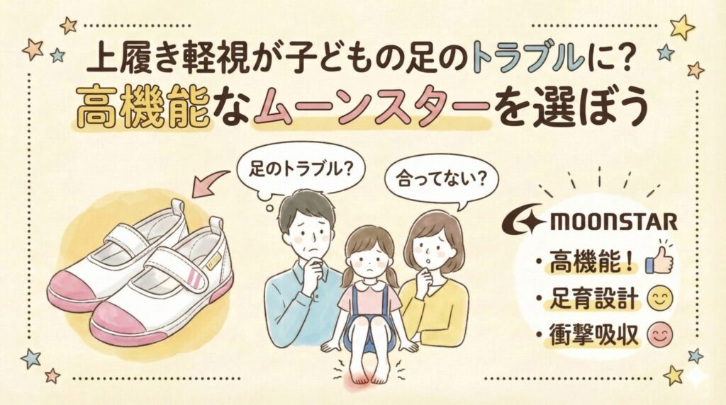 安い上履きは足に悪い?トラブルを防ぐためにムーンスターを選ぼう