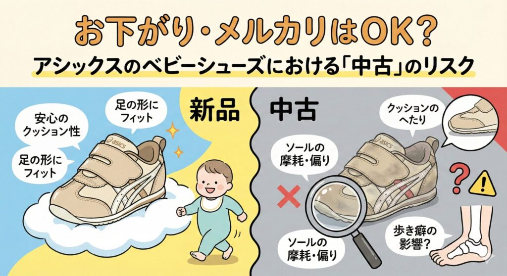 お下がり・メルカリはOK?アシックスのファーストシューズにおける「中古」のリスク