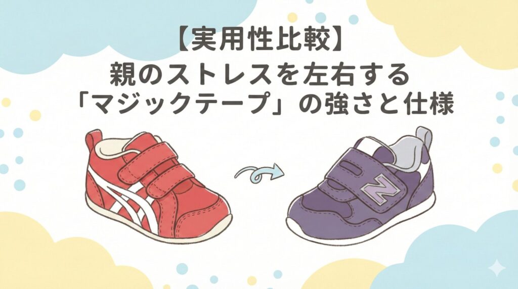 使い勝手の違いは？ニューバランスとアシックス ファーストシューズのマジックテープ比較