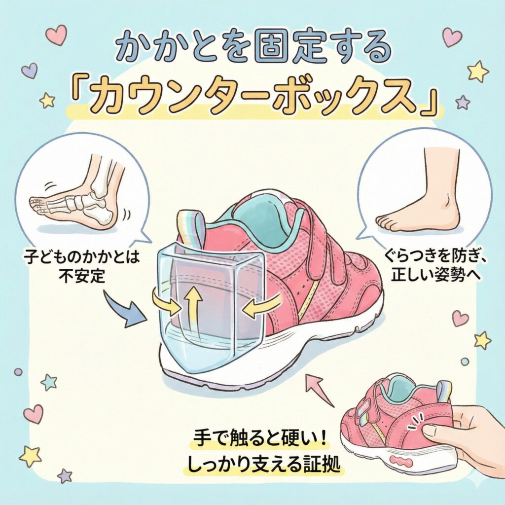 かかとを固定する「カウンターボックス」