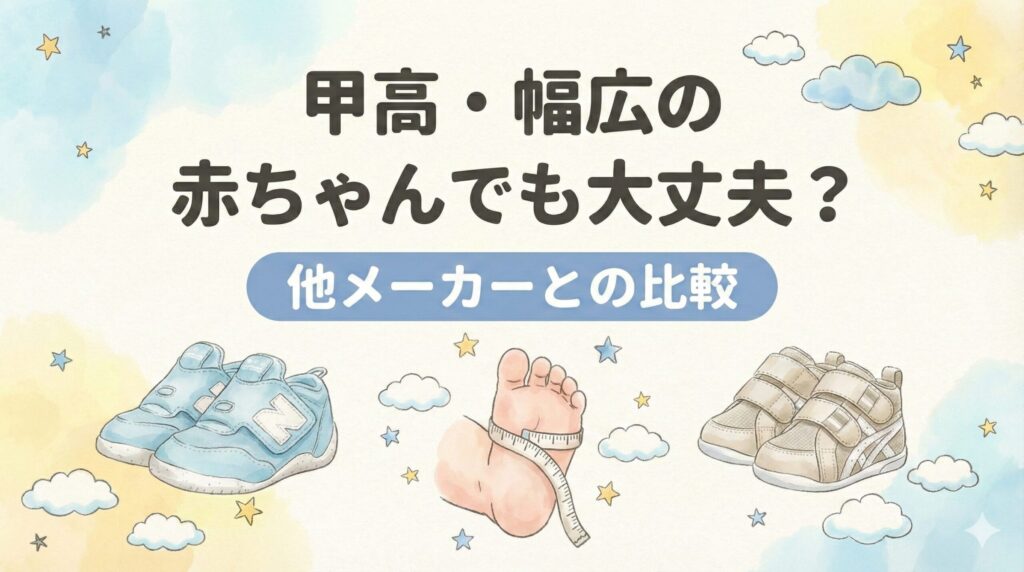 甲高・幅広の赤ちゃんでも大丈夫？アシックス スクスク アミュレファーストと他メーカーとの比較