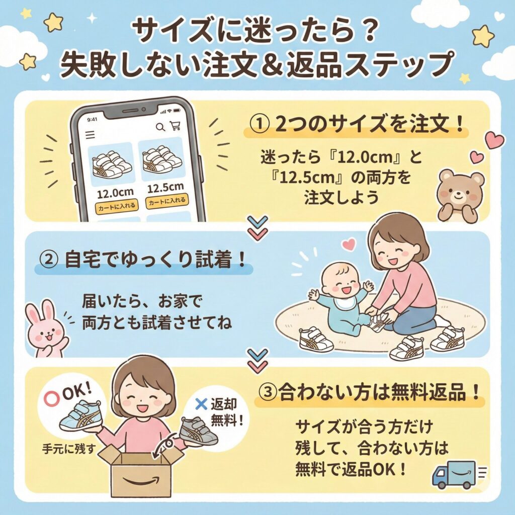 サイズに迷ったら？失敗しない注文＆返品ステップ