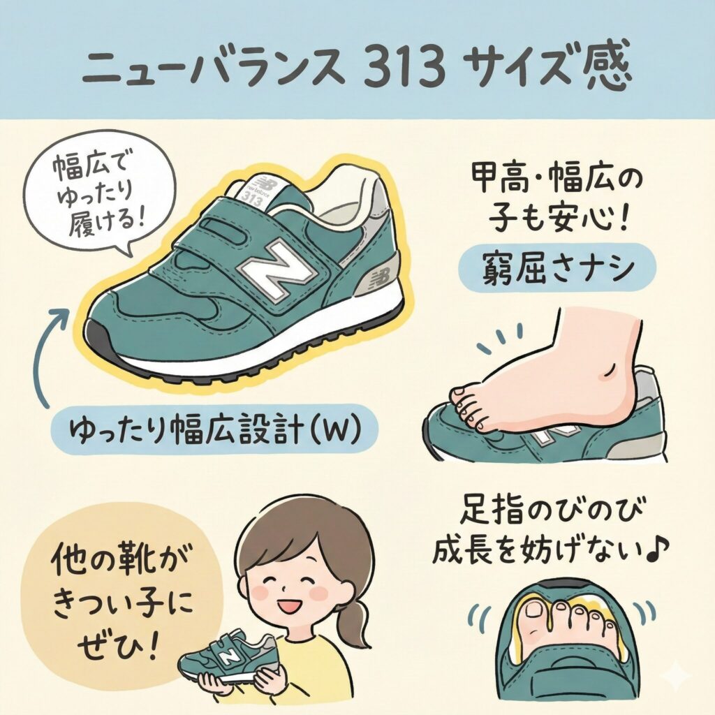 ニューバランス313のサイズ感