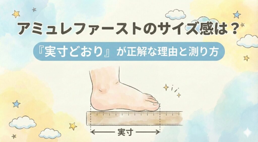 アシックス スクスク アミュレファーストのサイズ感は？「実寸どおり」が正解な理由と測り方