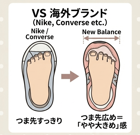 ナイキ・コンバースとニューバランスのサイズ感比較