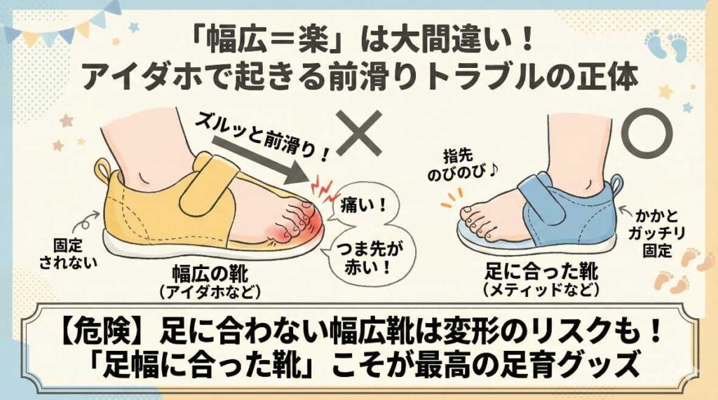 「幅広＝楽」は大間違い！アイダホで起きる前滑りトラブルの正体