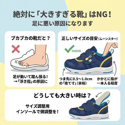 子どもに大きすぎる靴はNG
