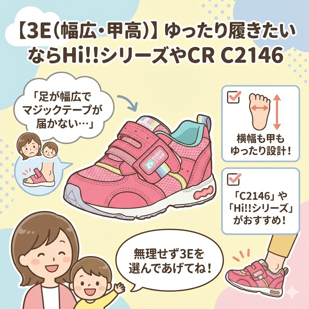 【3E（幅広・甲高）】ゆったり履きたいならHi!!シリーズやCR C2146