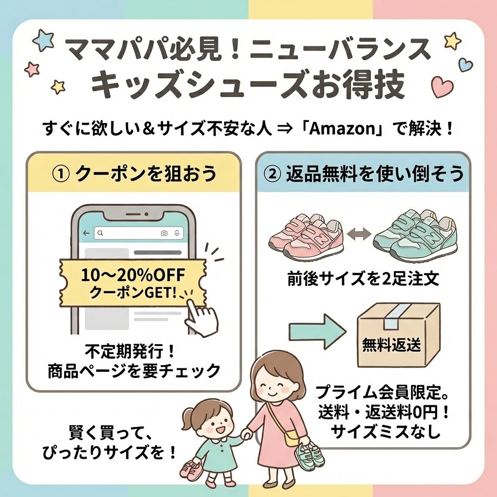 すぐに欲しい&サイズ不安な人 ⇒ 「Amazon」:クーポンと返品無料を使い倒す