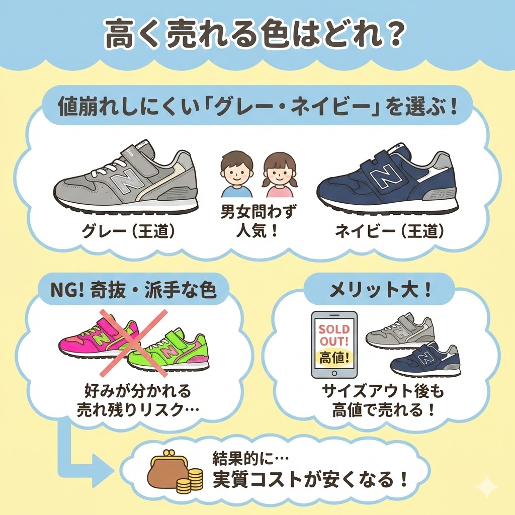 高く売れる色はどれ?値崩れしにくい「グレー・ネイビー」を選ぶ