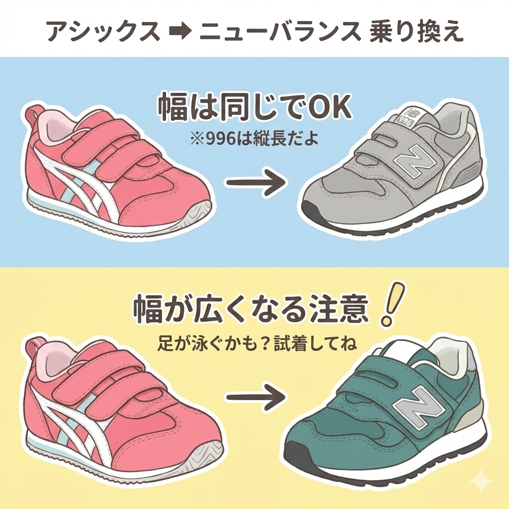 アシックスからニューバランスへ｜996なら幅は同じでOK
