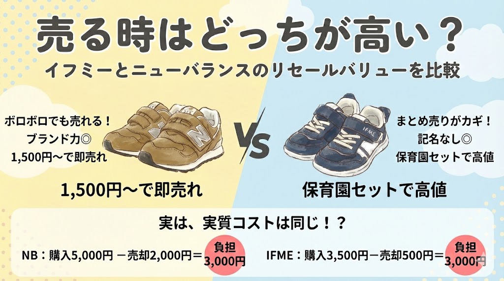 売る時はどっちが高い？イフミーとニューバランスのリセールバリューを比較