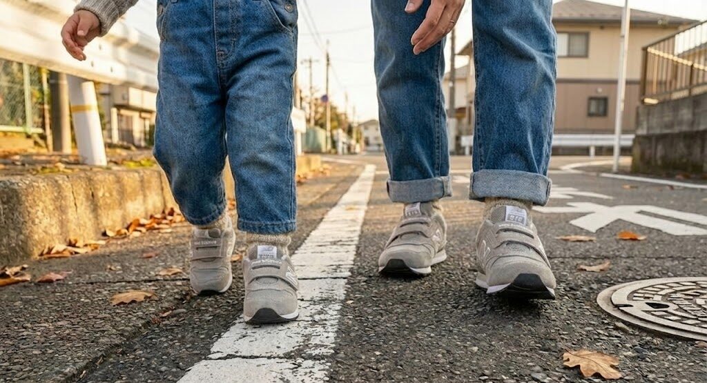 ニューバランス996の親子お揃いコーデ