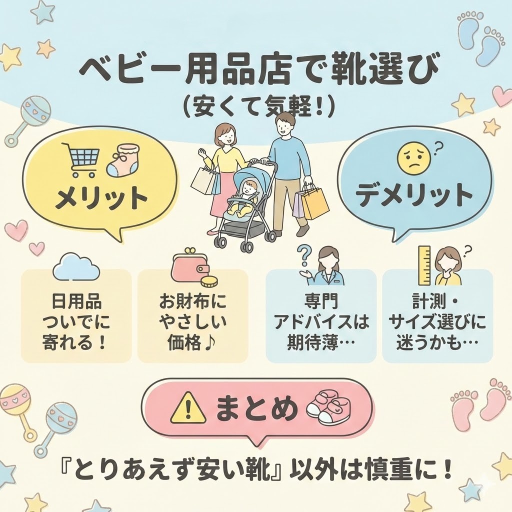 ファーストシューズどこで買う？ベビー用品店（安くて気軽に行ける）
