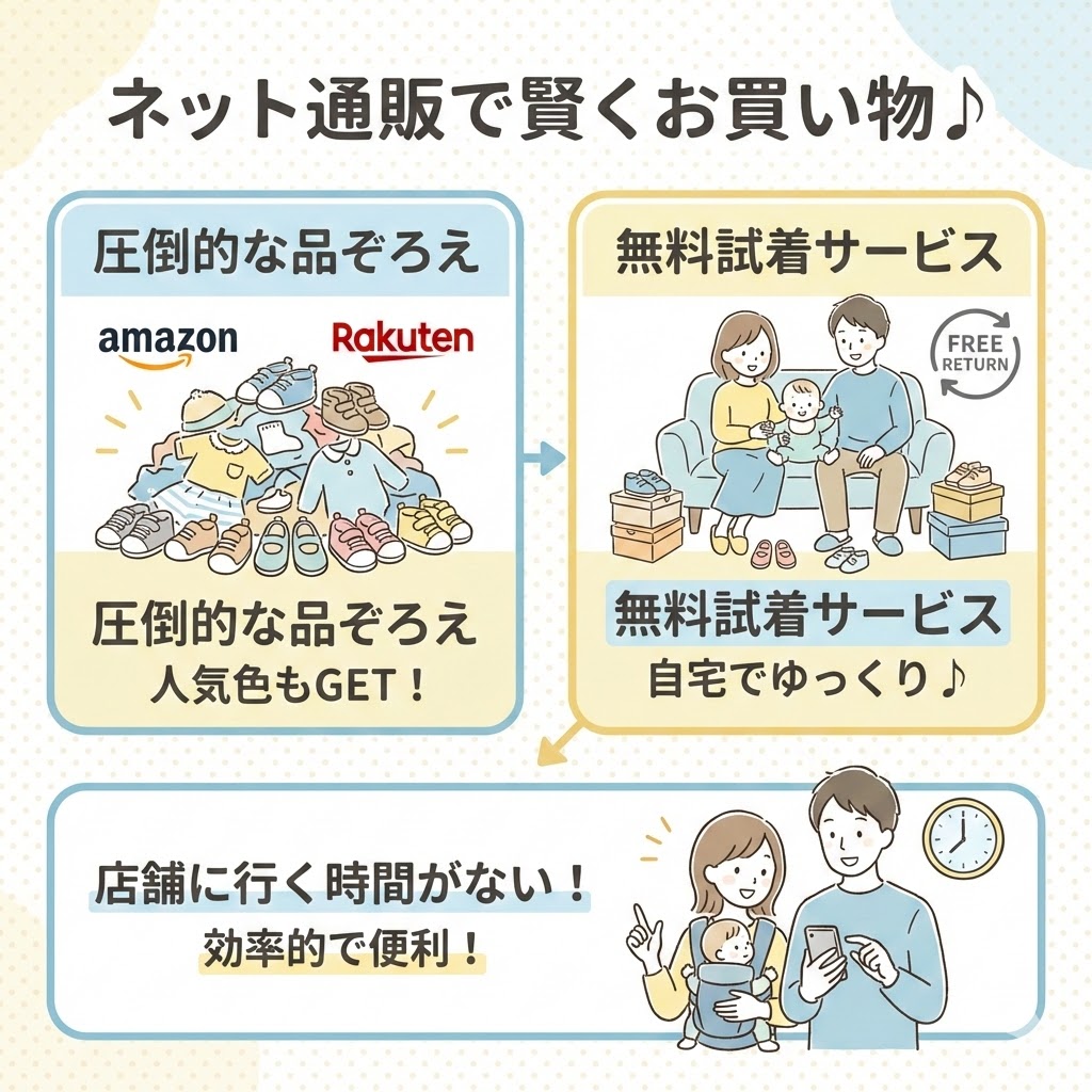 ファーストシューズどこで買う？ネット通販（自宅で試着＆在庫が豊富）