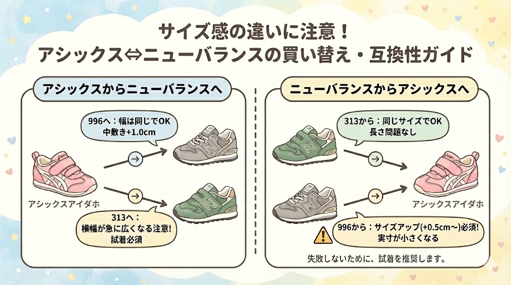 サイズ感の違いに注意！アシックス⇔ニューバランスの買い替え・互換性ガイド