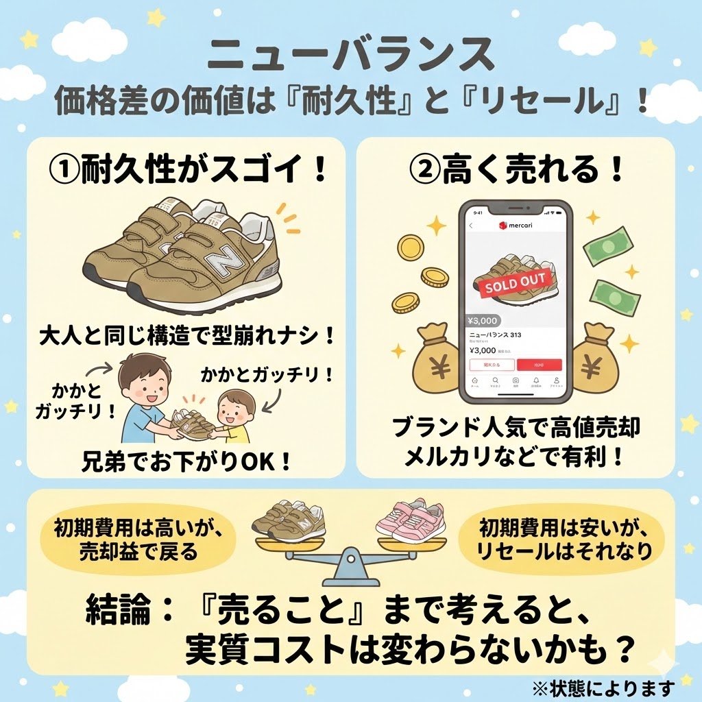 ニューバランスは高いですが、耐久性とリセールバリューにメリットあり