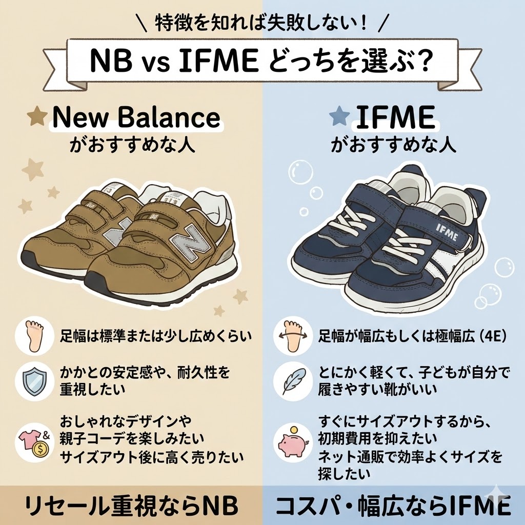 イフミーがおすすめの人とニューバランスがおすすめの人