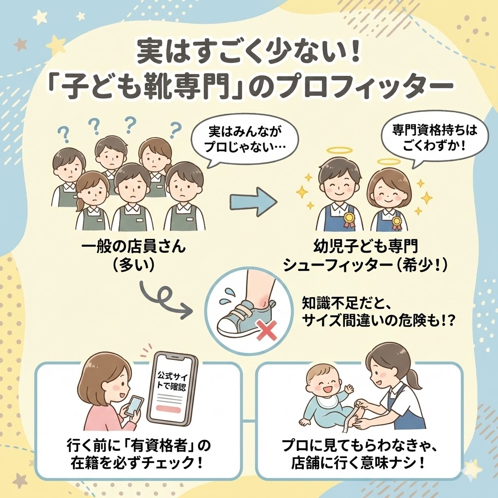 実は「子ども靴専門」の資格を持つフィッターは少ない