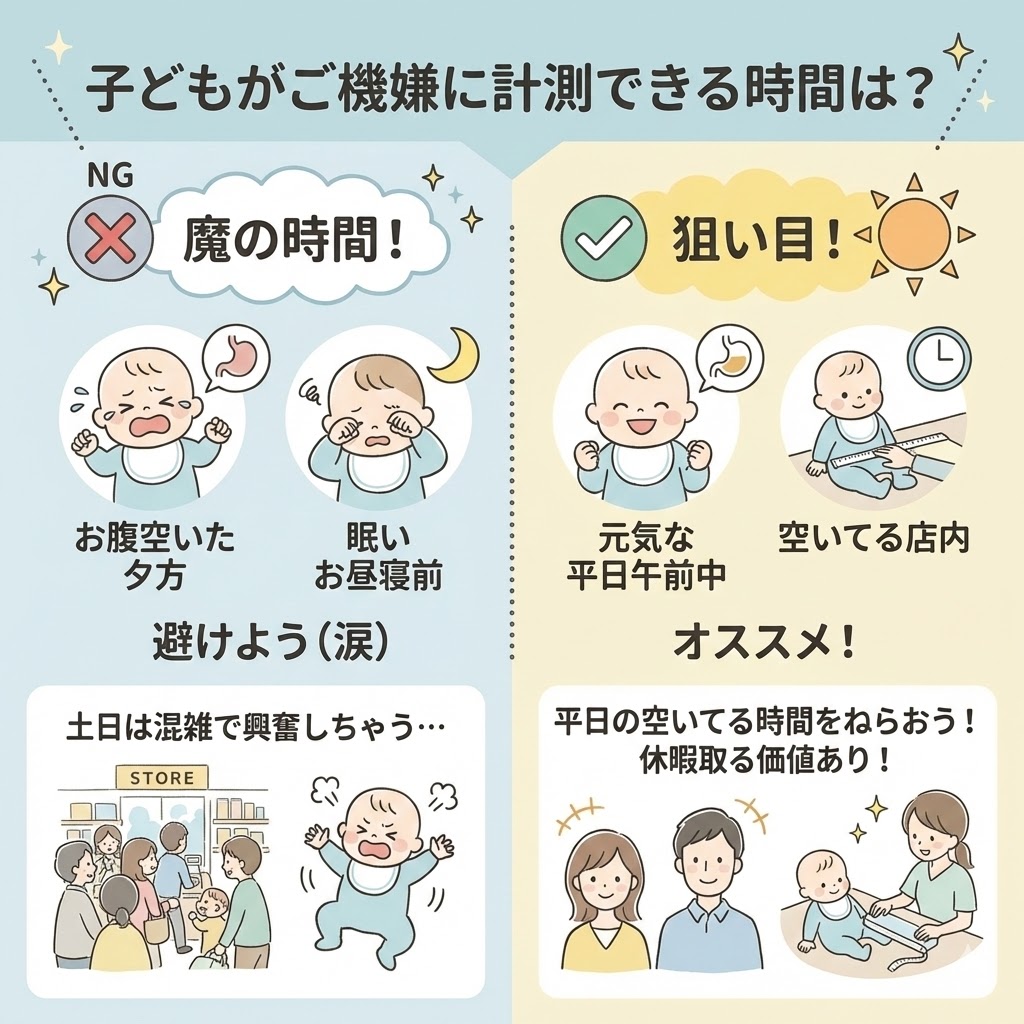平日の午前中が狙い目？子どもが機嫌よく計測できる魔の時間を避けるコツ