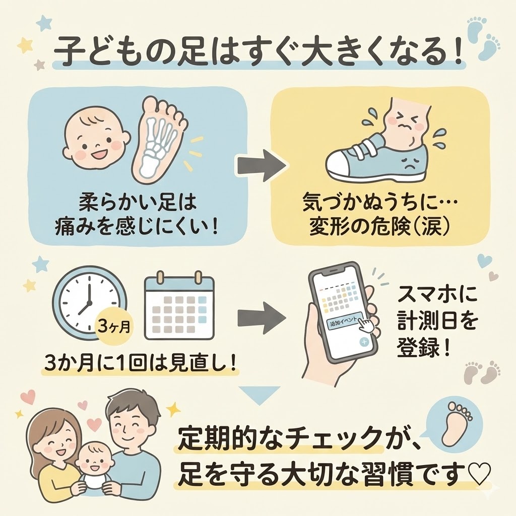 子どもの足はすぐ大きくなる！ファーストシューズの寿命は短い