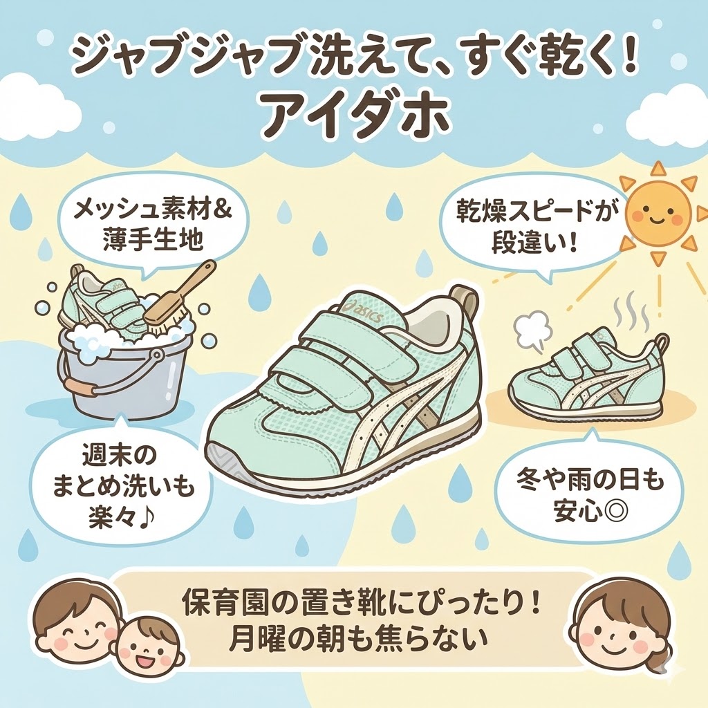 ジャブジャブ洗ってすぐ乾かしたいならアイダホ