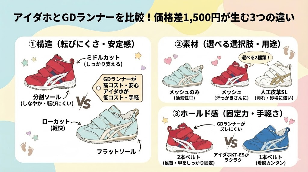 アイダホとGDランナーを比較!価格差1,500円が生む3つの違い