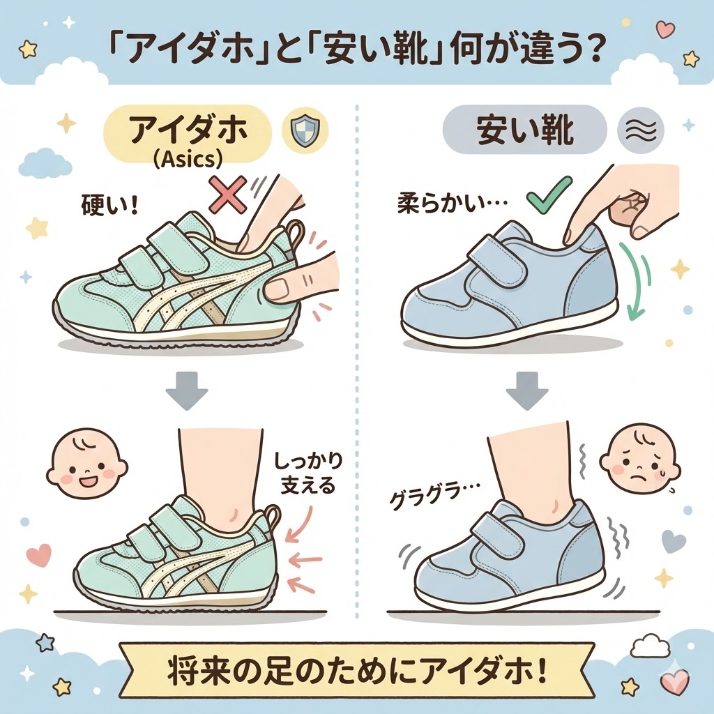 「アイダホ」と他メーカーの安い靴（3,000円以下）の違い