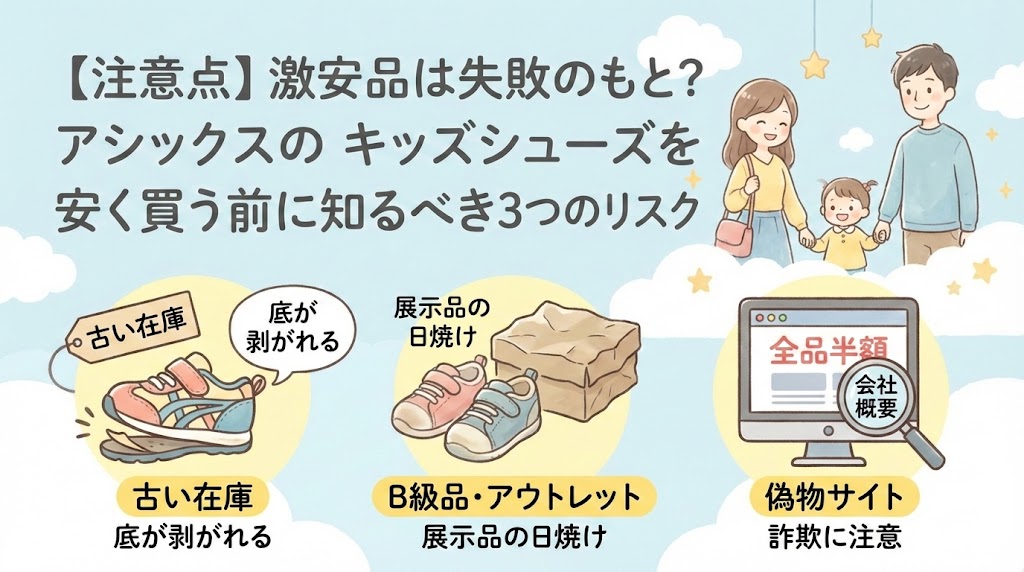 【注意点】激安品は失敗のもと？アシックスのキッズシューズを安く買う前に知るべき3つのリスク