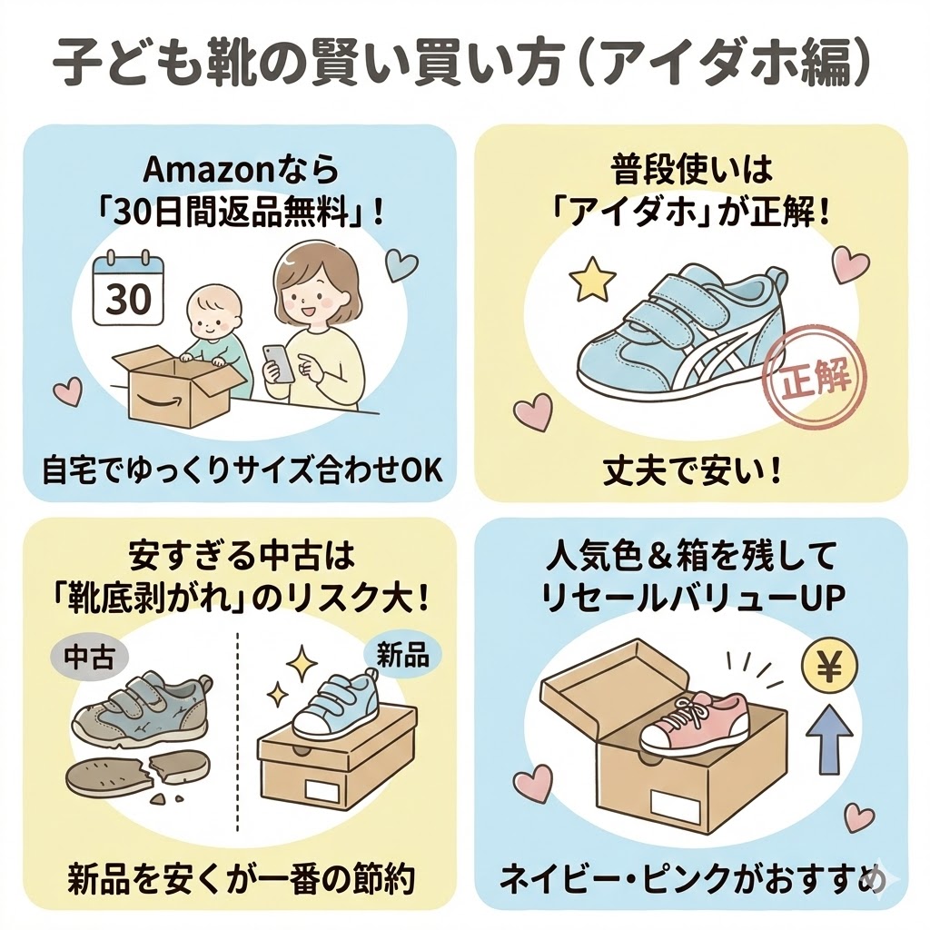 アシックスキッズシューズを安く買うための重要ポイント