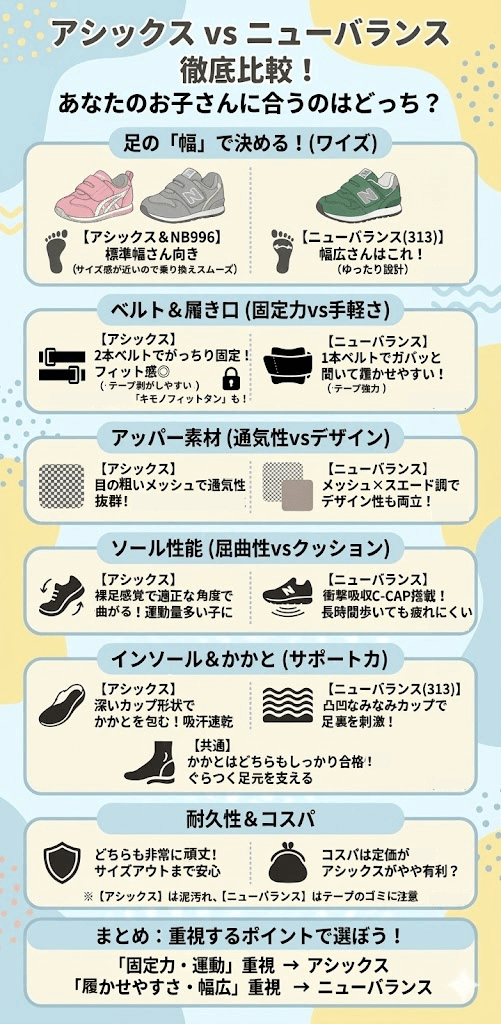 機能の違いを徹底検証！アシックスとニューバランス 8つの比較ポイント