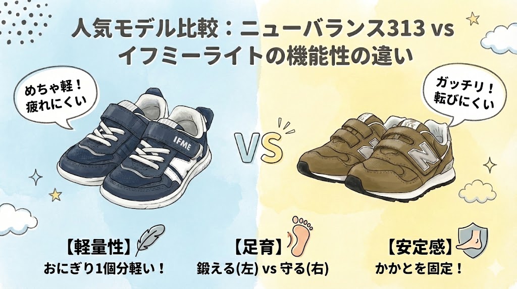 人気モデル比較：ニューバランス313 vs イフミーライトの機能性の違い