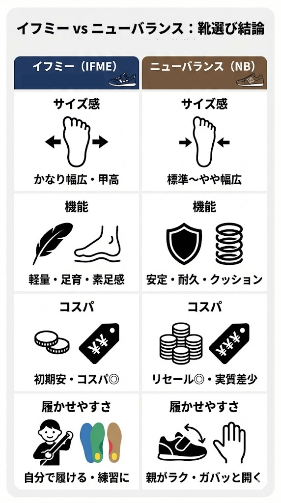 イフミーとニューバランスどっちを選ぶ？比較表