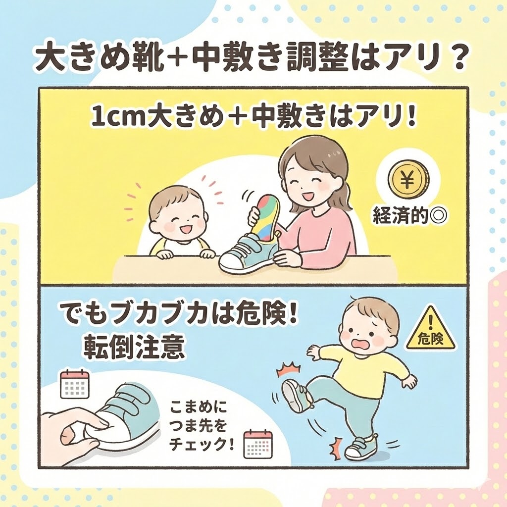 少し大きめを買って「中敷き」で調整する際の注意点