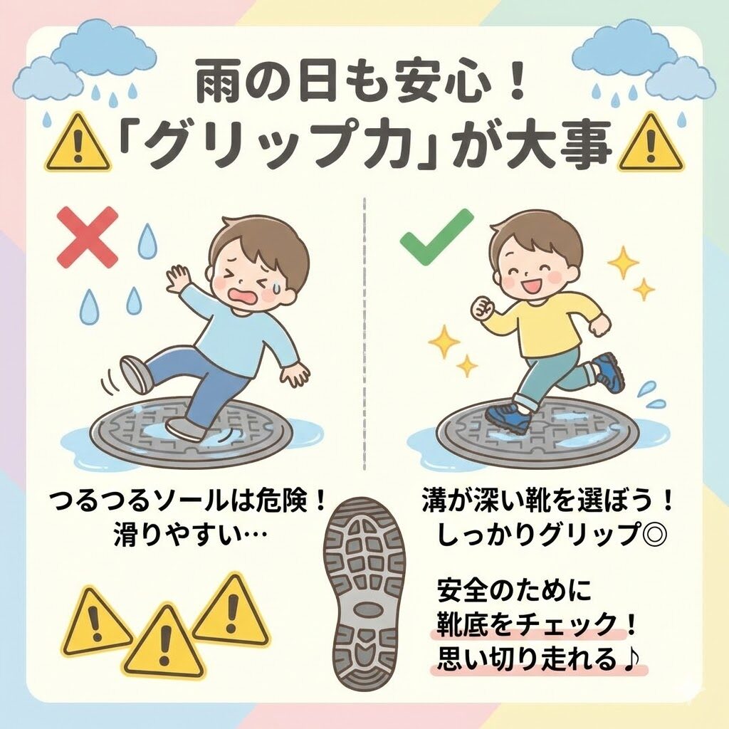 滑りやすいマンホールも安心な「グリップ力」