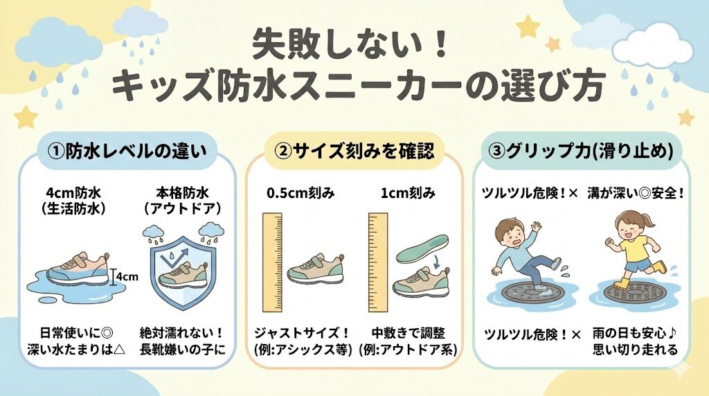 失敗しない！キッズ防水スニーカーの選び方