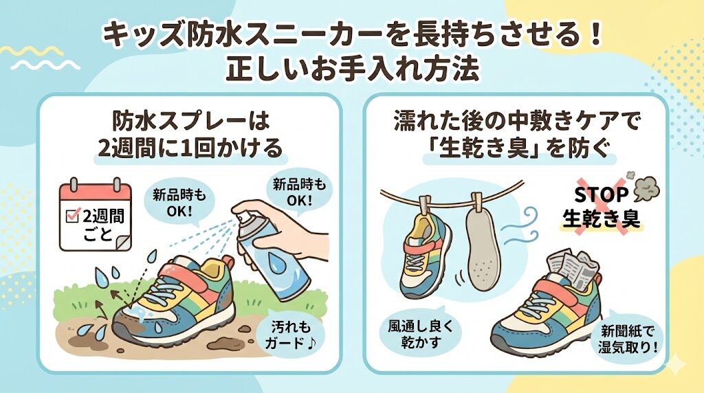 キッズ防水スニーカーを長持ちさせる！正しいお手入れ方法