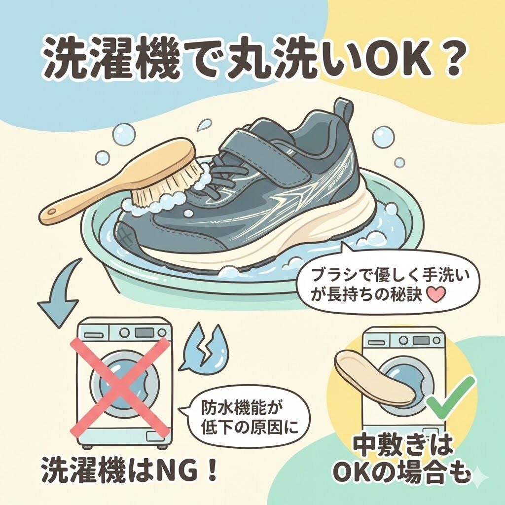 防水スニーカーのお手入れ：洗濯機よりも手洗い推奨