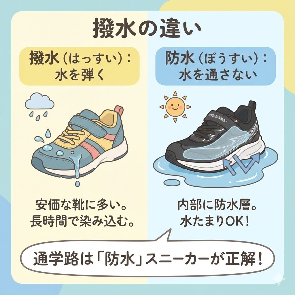 防水と撥水スニーカーの違い