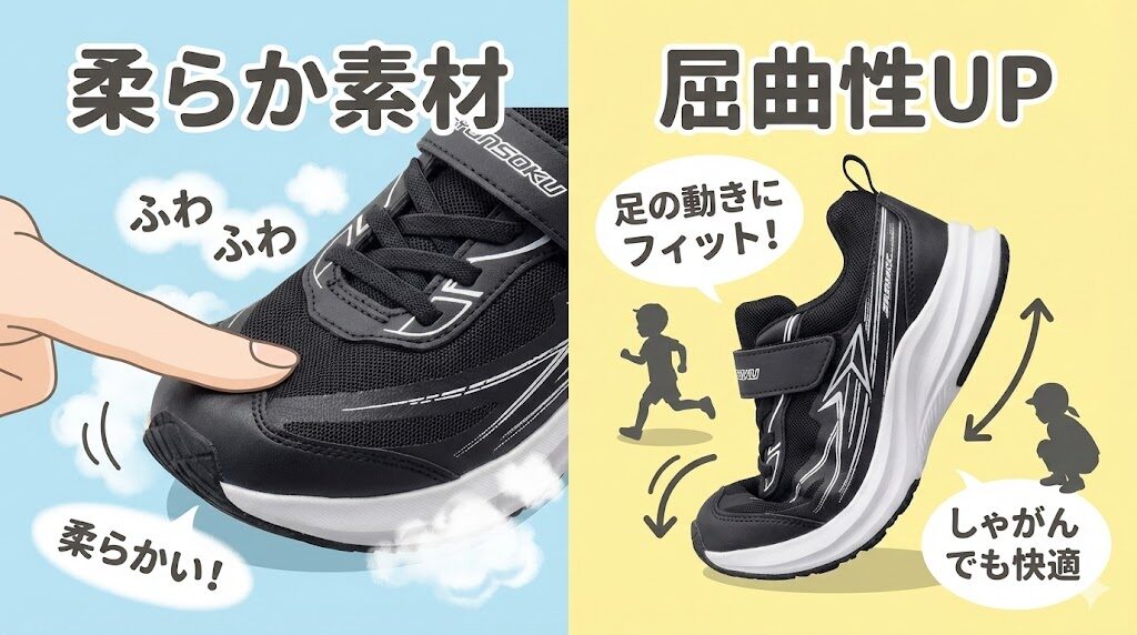瞬足防水ブレードブースターは従来モデルより柔らかい!改良されたアッパー素材と屈曲性