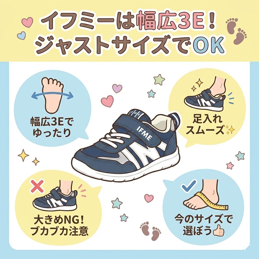 イフミーは幅広3Eでゆったり！ジャストサイズでOK